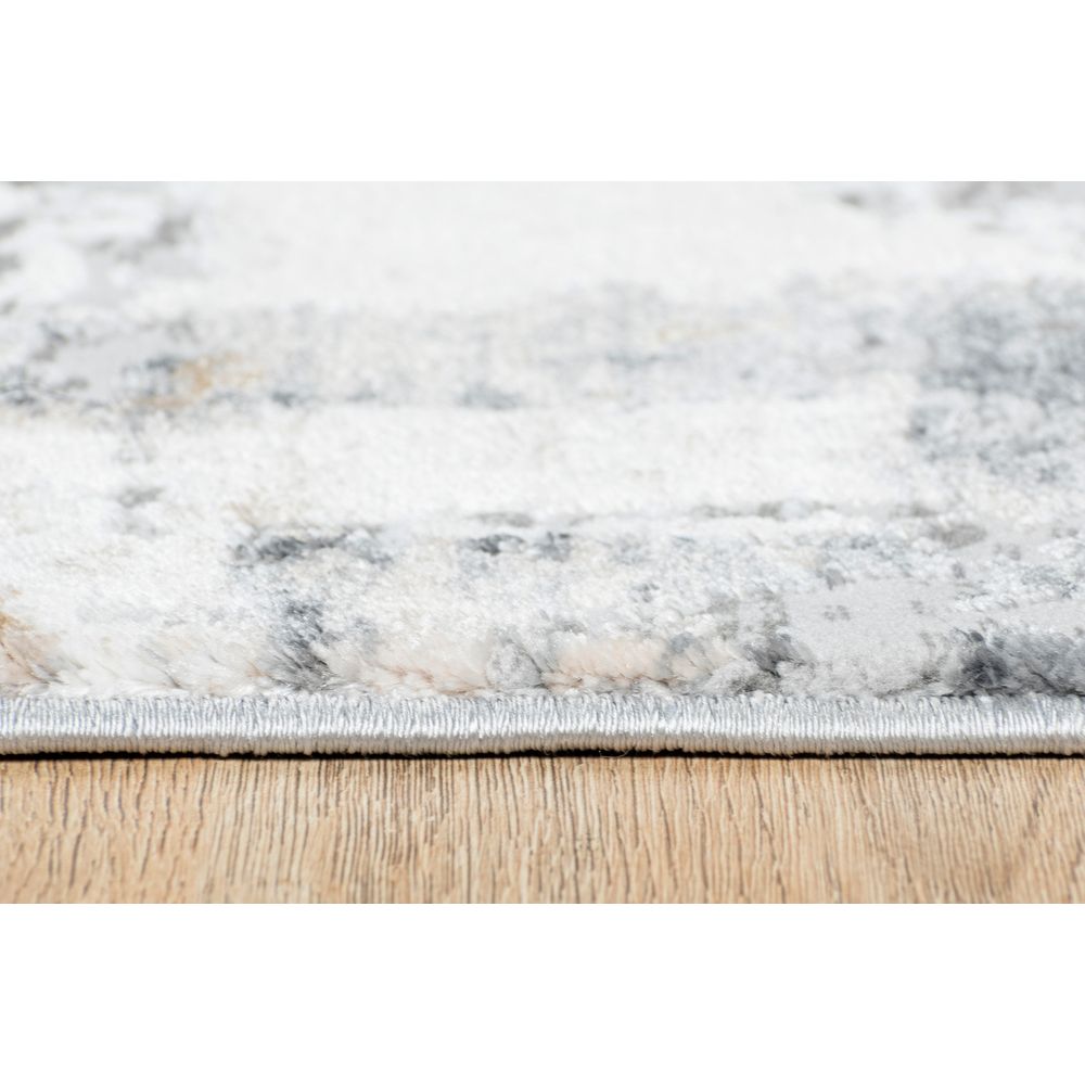 Tapete colección Dalia T2327 rectangular de poliéster y polipropileno en tono gris crema