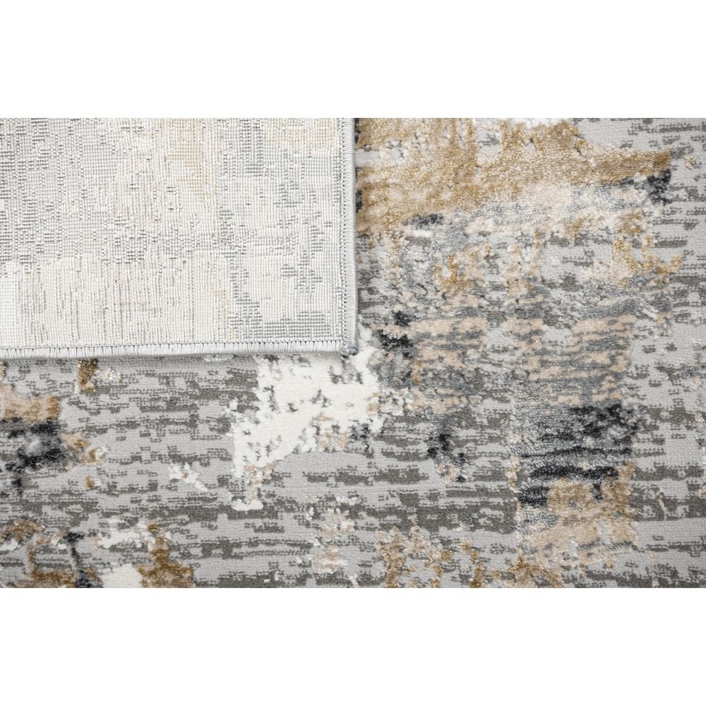 Tapete colección Dalia T2327 rectangular de poliéster y polipropileno en tono gris crema