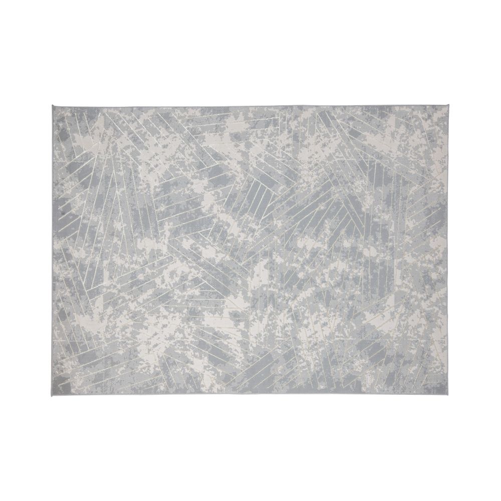 Tapete decorativo colección Deniz U7011 rectangular de poliéster en gris crema