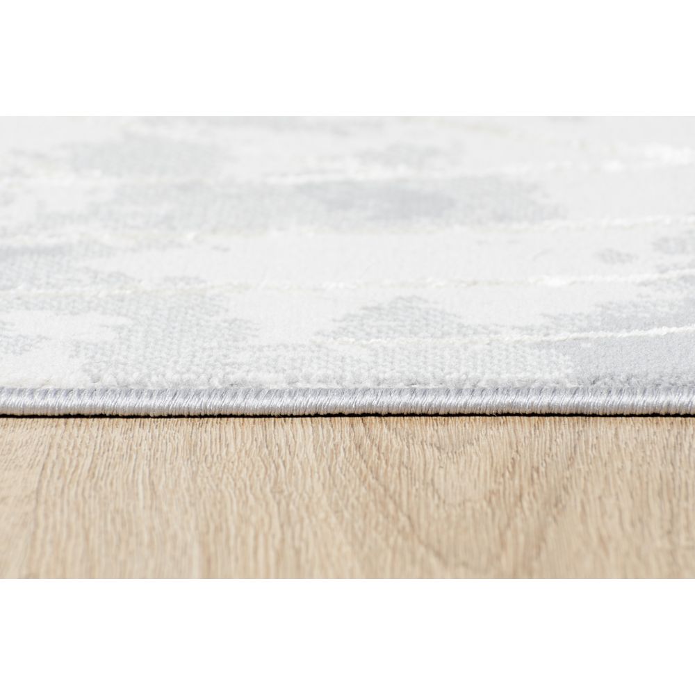 Tapete decorativo colección Deniz U7011 rectangular de poliéster en gris crema