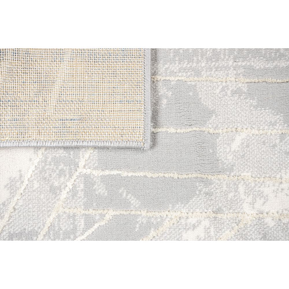 Tapete decorativo colección Deniz U7011 rectangular de poliéster en gris crema