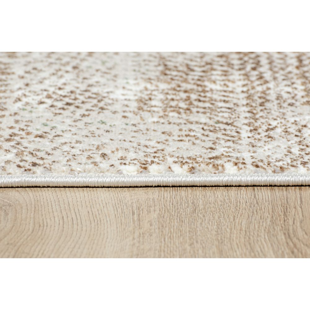 Tapete colección Deniz U7016 rectangular de poliéster pelo corto en tono crema verde
