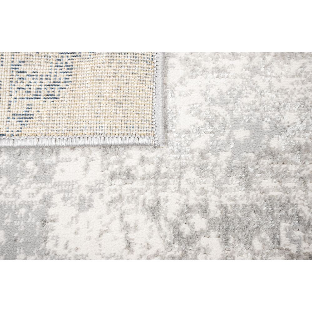 Tapete decorativo colección Deniz U7017 rectangular en poliéster color gris crema azul