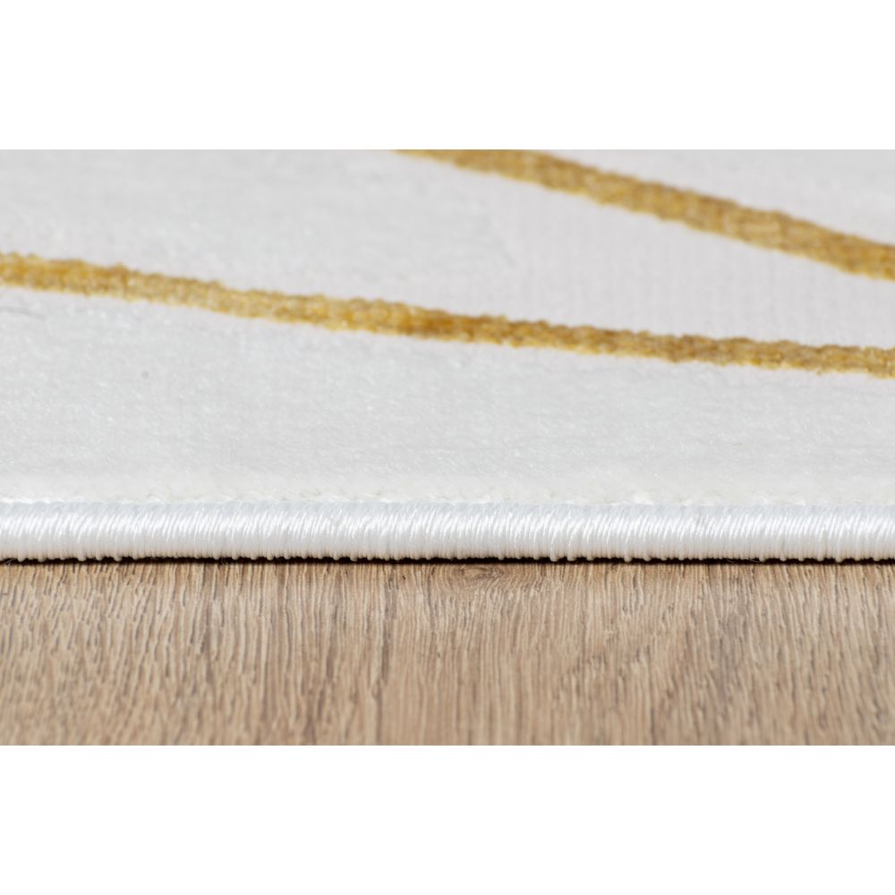 Tapete decorativo colección Elif rectangular en polipropileno y poliéster oro taupe de pelo corto