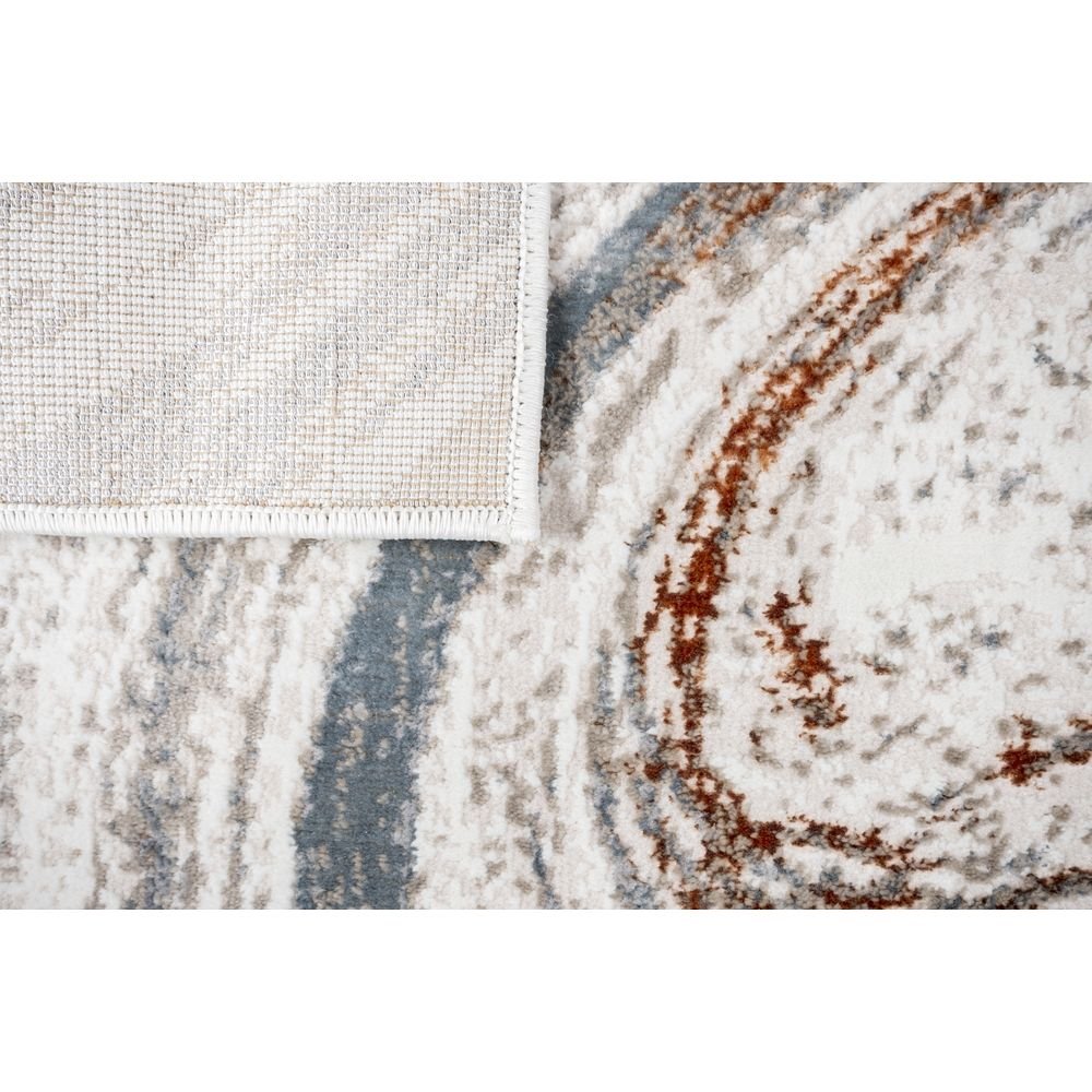 Tapete decorativo colección Elif U6030 rectangular de polipropileno y poliéster pelo corto en crema y taupe