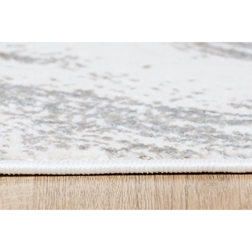 Tapete decorativo colección Elif U6030 rectangular de polipropileno y poliéster pelo corto en crema y taupe
