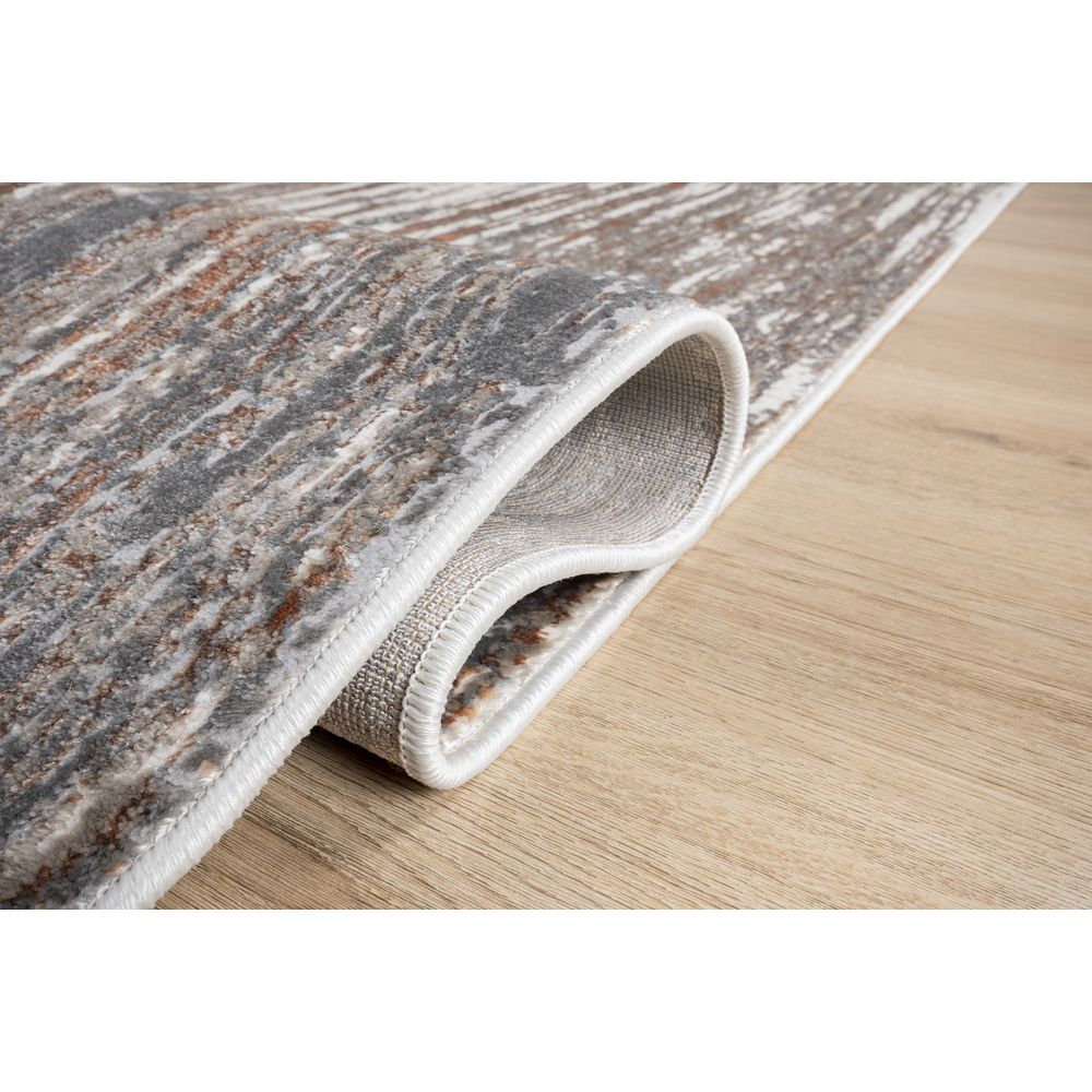Tapete colección Elif U6032 rectangular de polipropileno y poliéster en tono crema taupe
