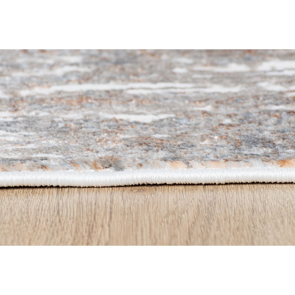 Tapete colección Elif U6032 rectangular de polipropileno y poliéster en tono crema taupe