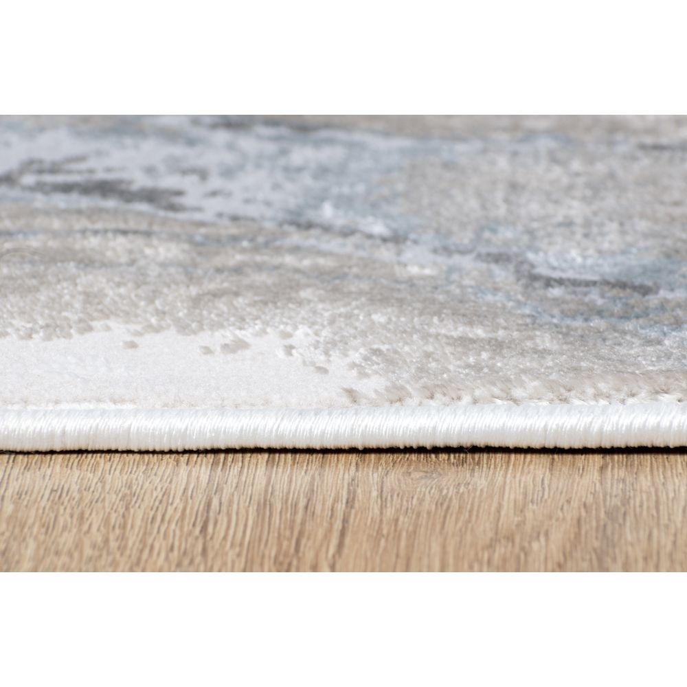 Tapete decorativo colección Elif U6033 rectangular en polipropileno y poliéster color plata taupe