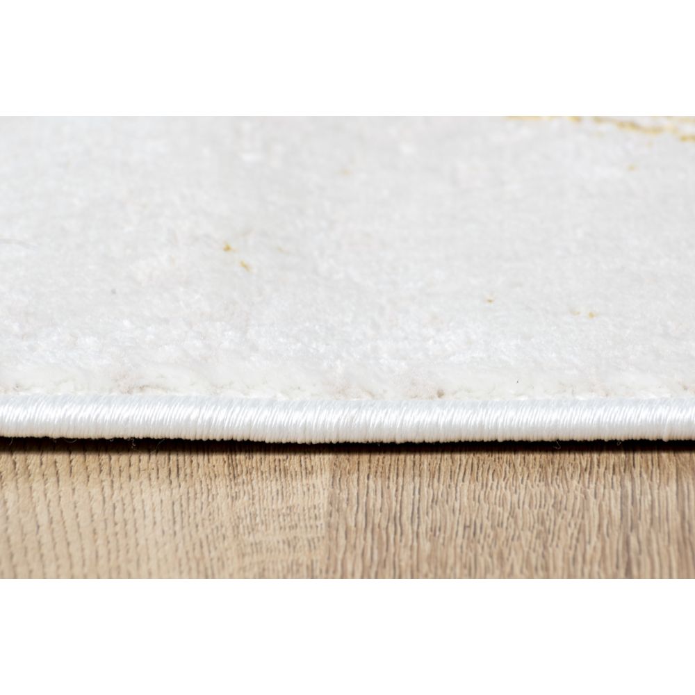 Tapete decorativo Elif U6034 rectangular de polipropileno y poliéster en oro y taupe