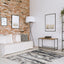 Tapete decorativo colección Jasmine U5009 rectangular de poliéster pelo corto en tonos gris y negro