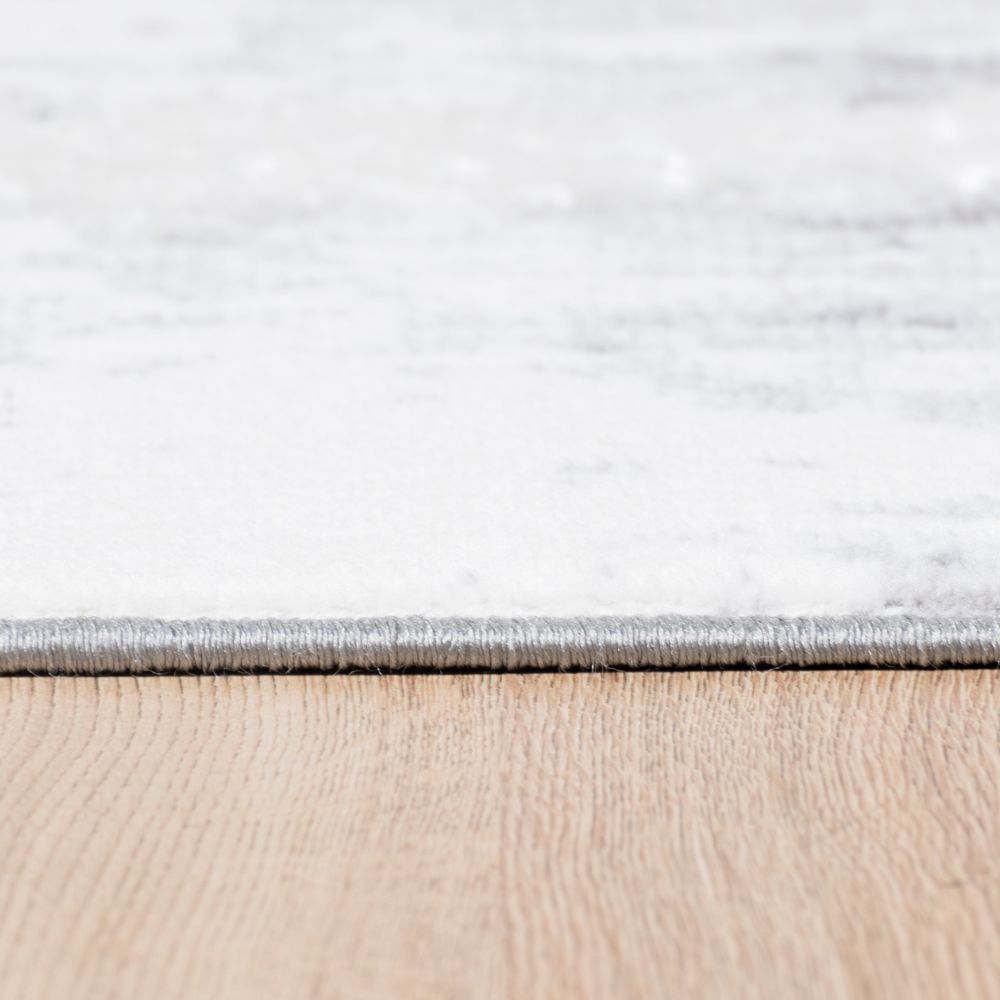 Tapete decorativo colección Jasmine U5010 rectangular de poliéster en tonos gris y negro