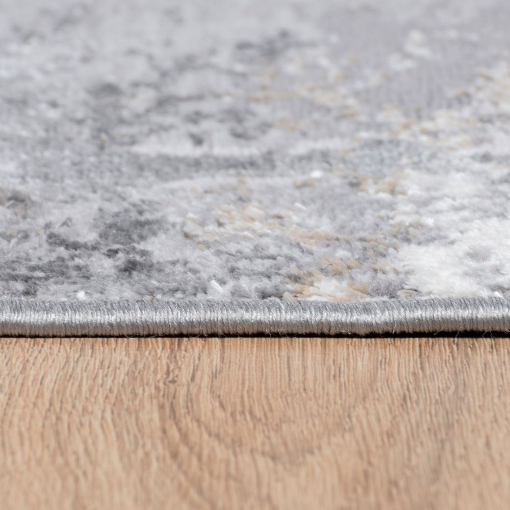 Tapete colección Jasmine U5012 rectangular de poliéster pelo corto en tono gris negro