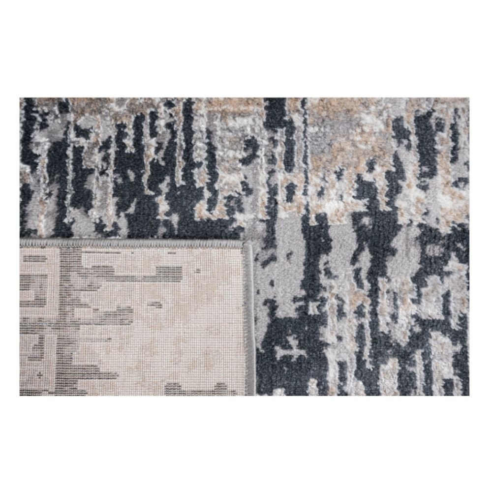 Tapete decorativo Jasmine U5014 rectangular de poliéster en gris y negro