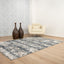 Tapete decorativo Jasmine U5014 rectangular de poliéster en gris y negro
