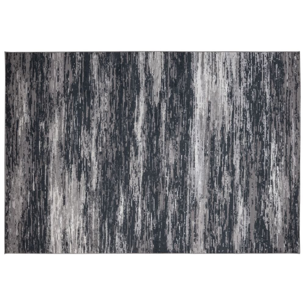 Tapete decorativo colección Jasmine U5016 rectangular de poliéster en gris negro