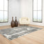 Tapete decorativo colección Jasmine rectangular en poliéster gris con negro de pelo corto