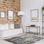 Tapete decorativo colección Jasmine rectangular en poliéster gris con negro de pelo corto