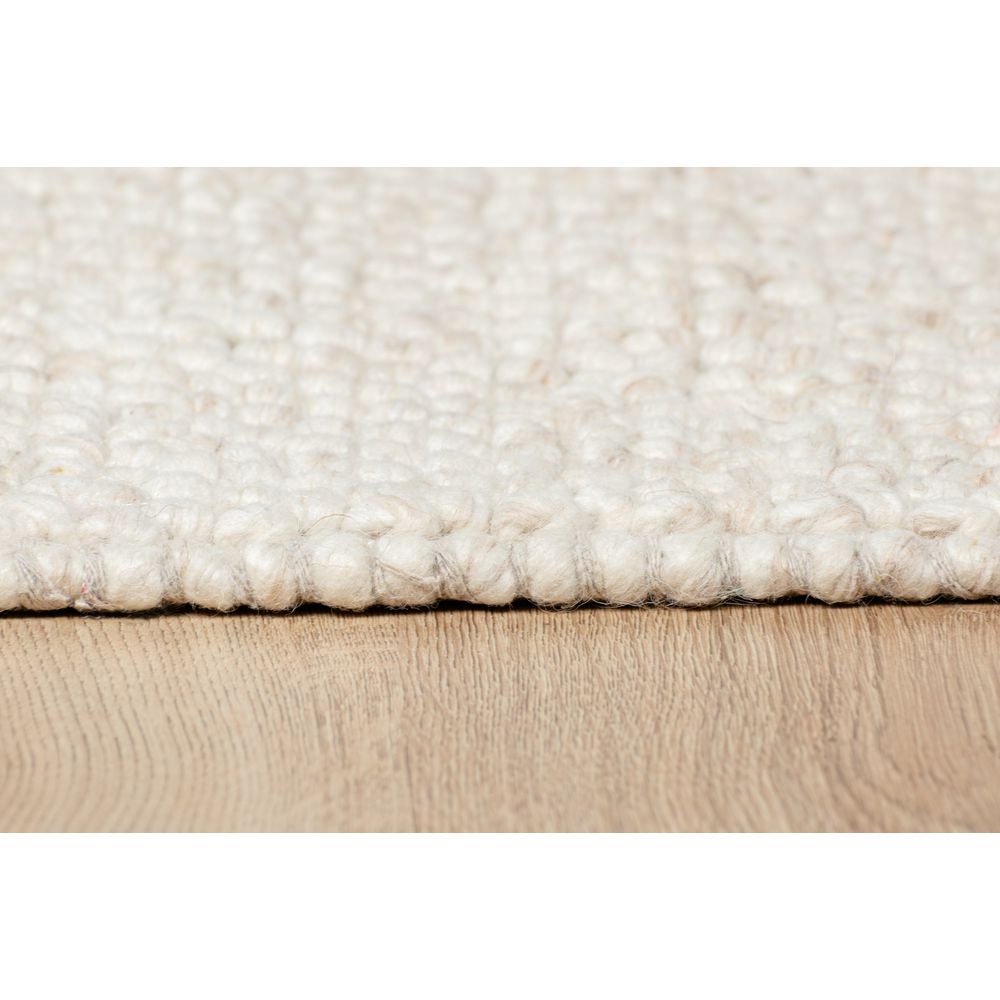 Tapete decorativo colección Latur N8002 rectangular de lana, algodón y poliéster pelo corto en color marfil