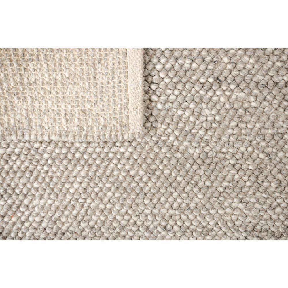 Tapete decorativo colección Latur N8003 rectangular de lana, algodón y poliéster en color gris