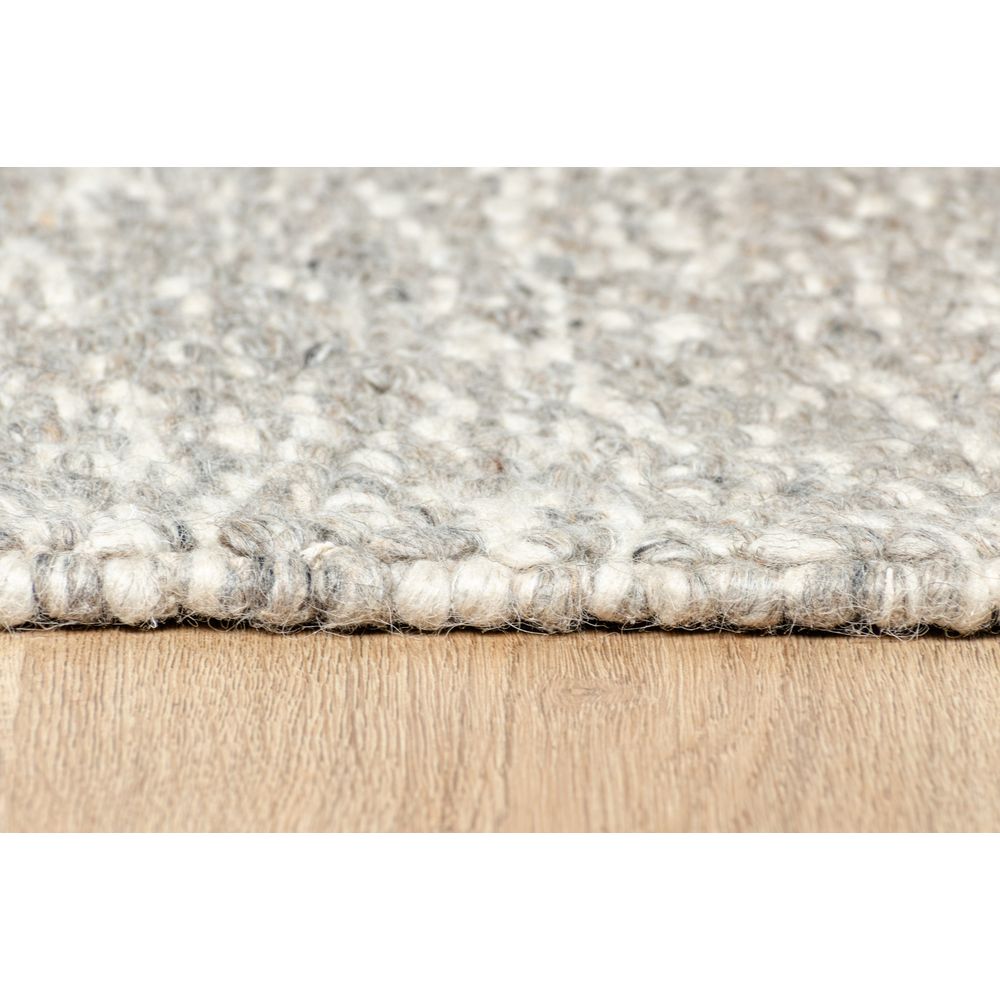 Tapete decorativo colección Latur N8003 rectangular de lana, algodón y poliéster en color gris