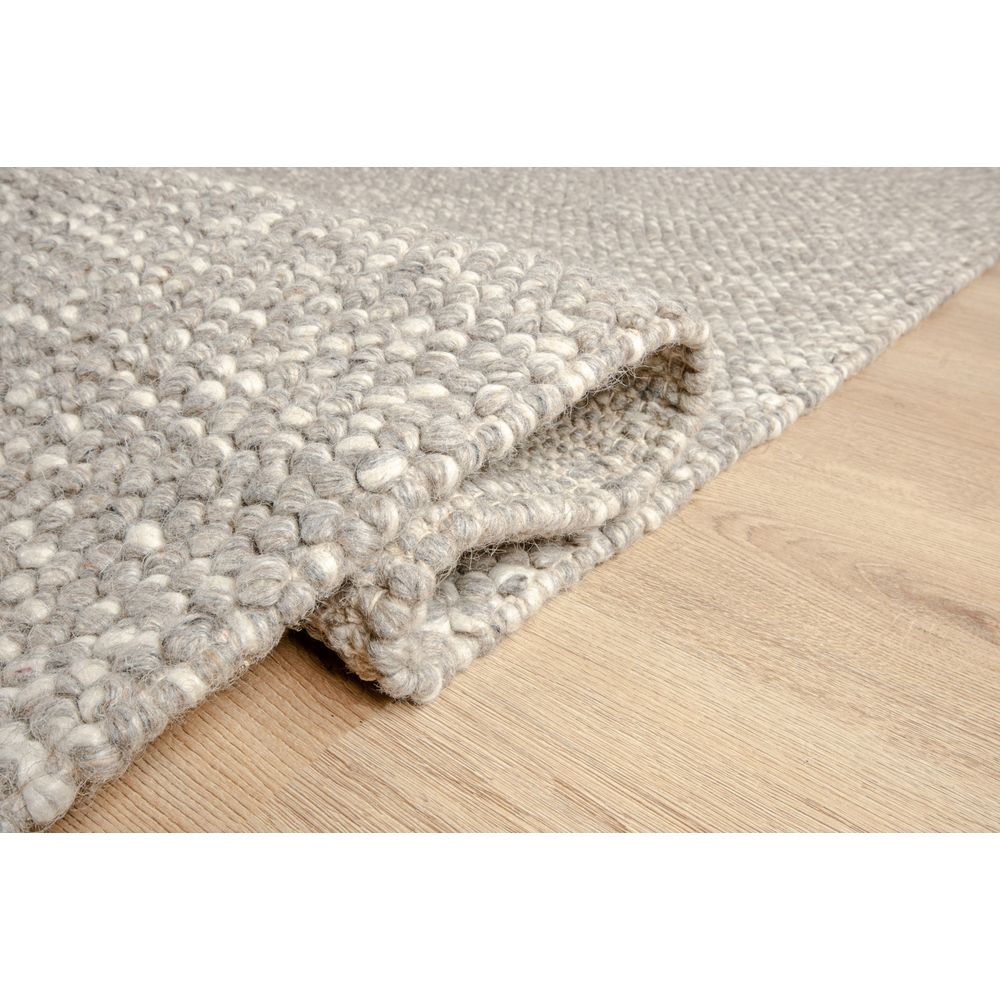Tapete decorativo colección Latur N8003 rectangular de lana, algodón y poliéster en color gris