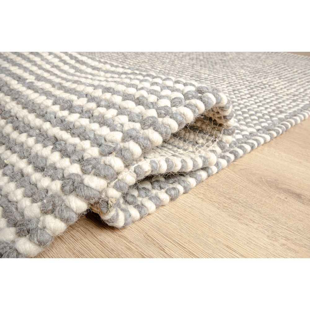 Tapete colección Latur N8004 rectangular de lana, algodón y poliéster en tono gris marfil