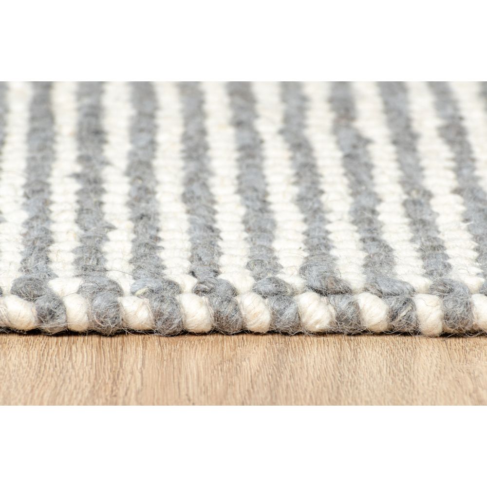 Tapete colección Latur N8004 rectangular de lana, algodón y poliéster en tono gris marfil