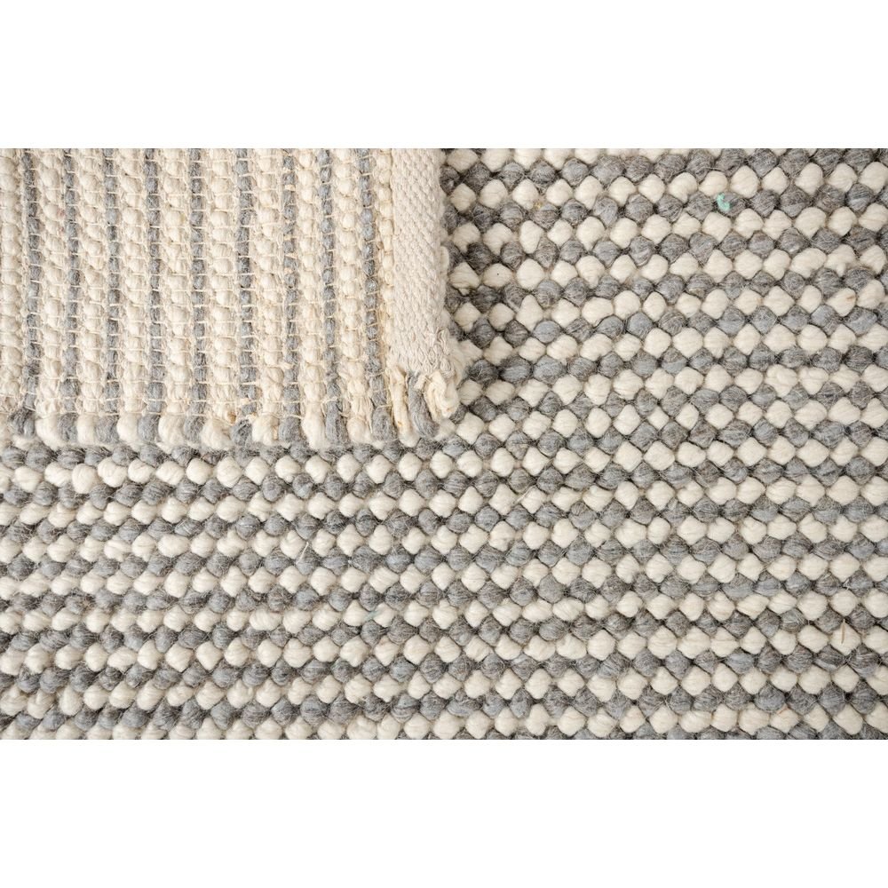 Tapete colección Latur N8004 rectangular de lana, algodón y poliéster en tono gris marfil
