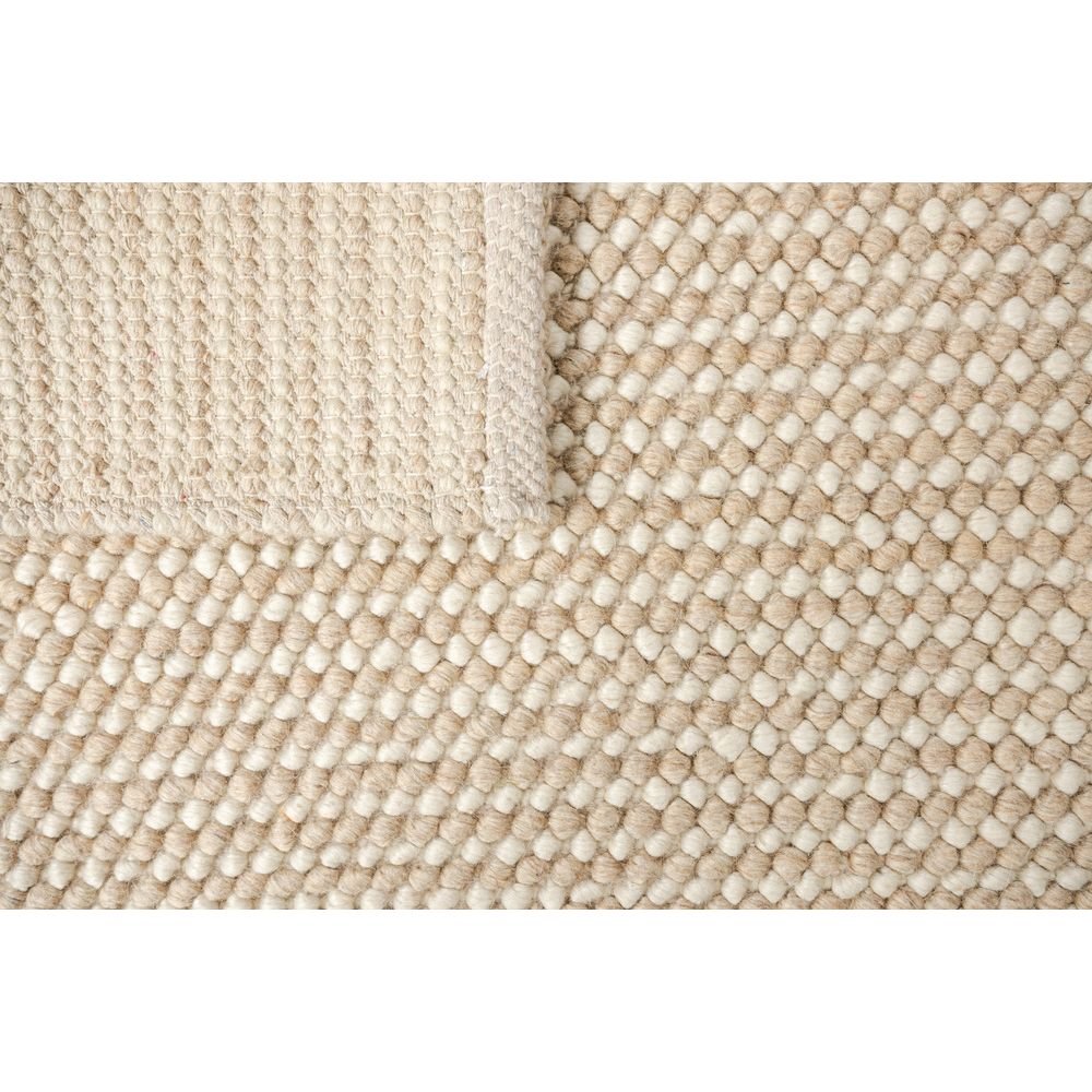 Tapete decorativo colección Latur N8005 rectangular en lana y algodón color café beige
