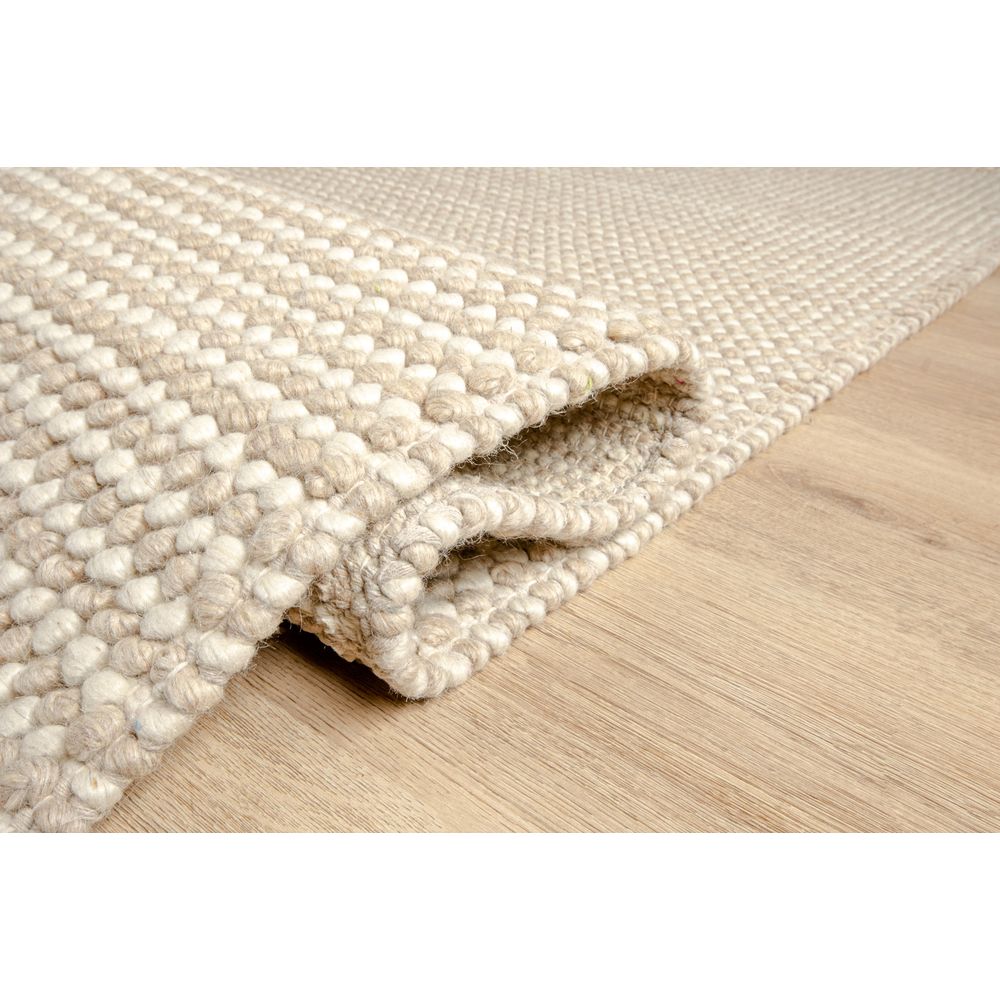 Tapete decorativo colección Latur N8005 rectangular en lana y algodón color café beige