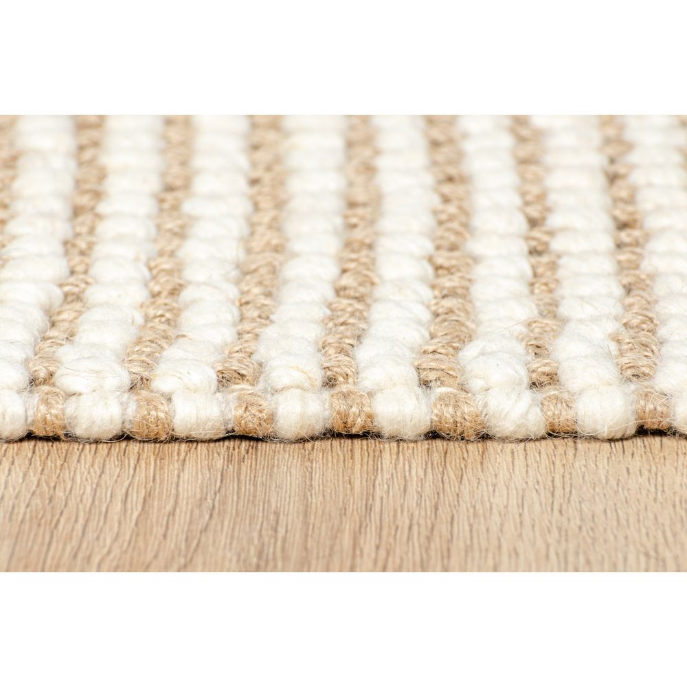 Tapete decorativo Latur N8006 rectangular de lana y algodón en beige yute