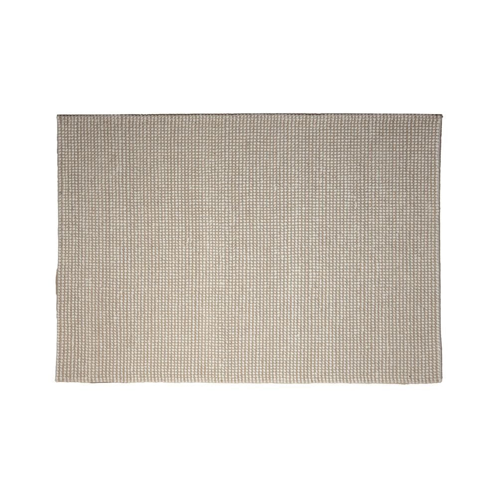 Tapete decorativo Latur N8006 rectangular de lana y algodón en beige yute