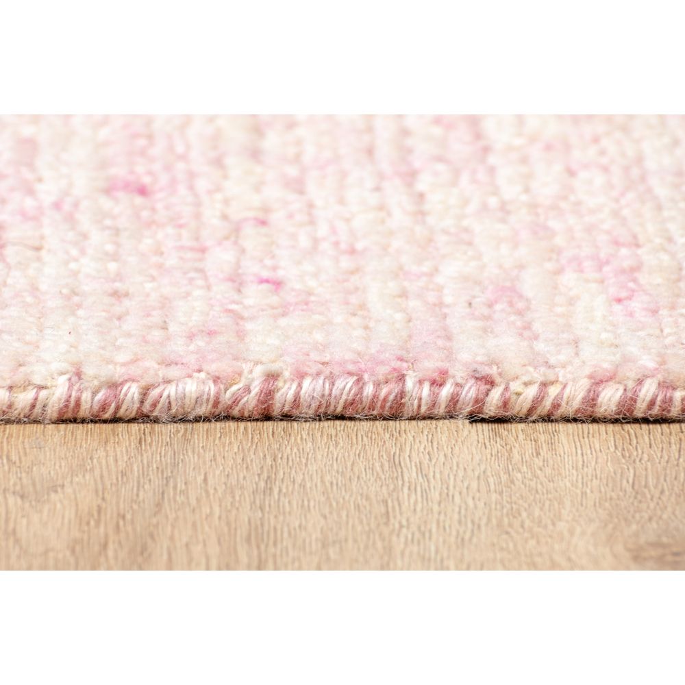 Tapete decorativo colección Malda N8011 rectangular de lana, viscosa y algodón en rosa crema