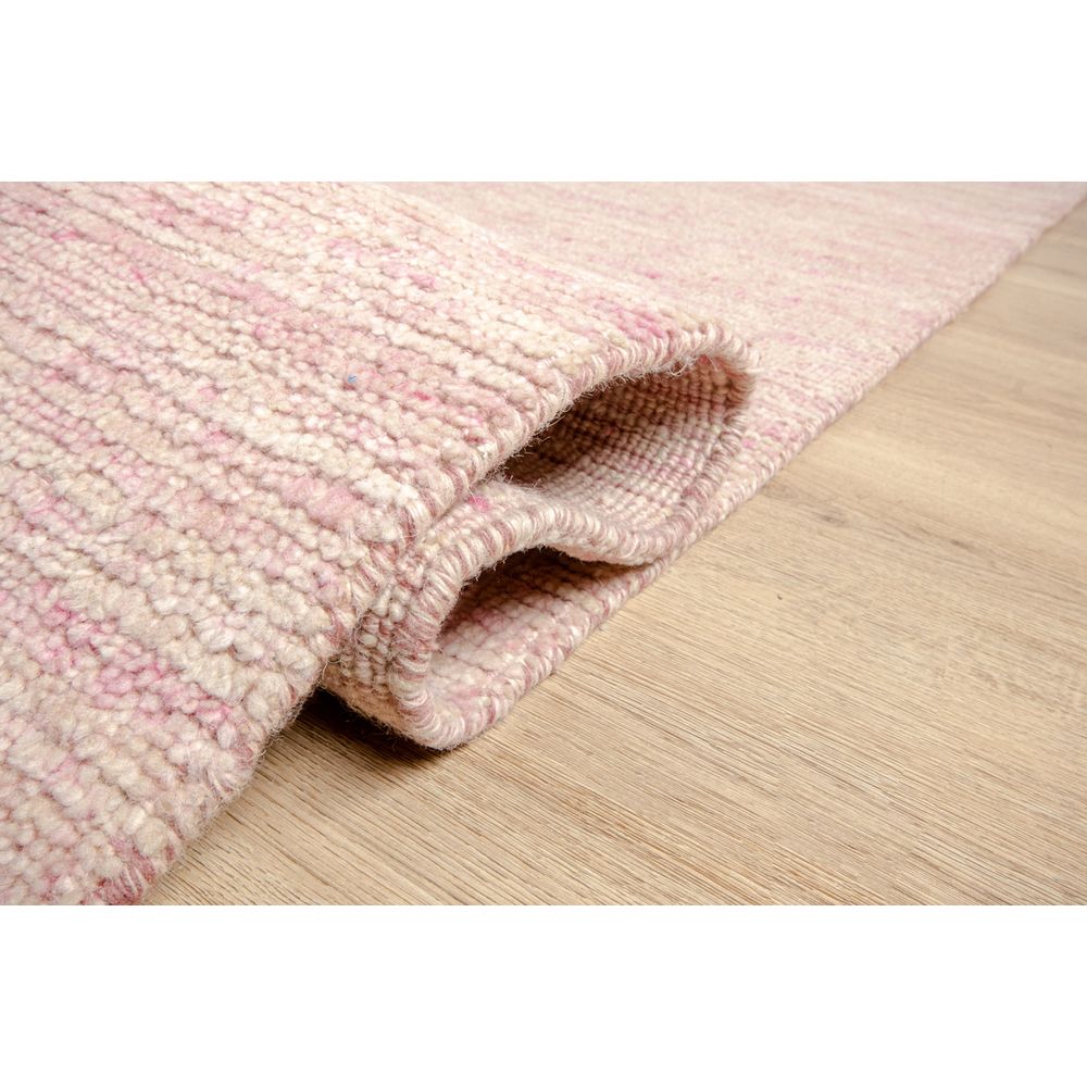 Tapete decorativo colección Malda N8011 rectangular de lana, viscosa y algodón en rosa crema