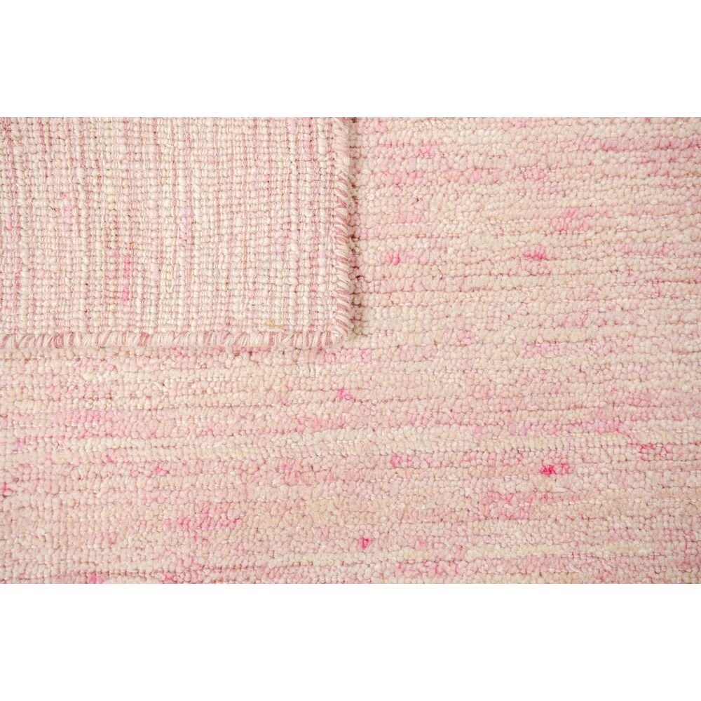 Tapete decorativo colección Malda N8011 rectangular de lana, viscosa y algodón en rosa crema