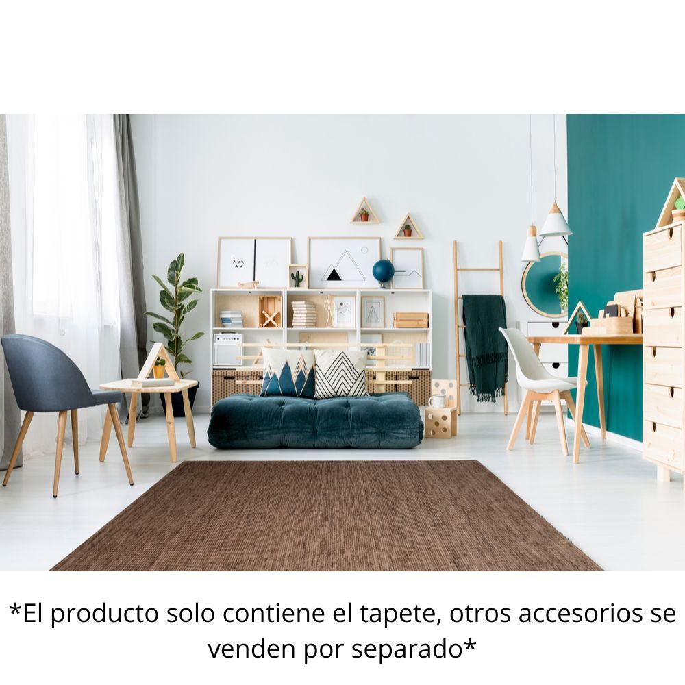 Tapete decorativo colección Malda rectangular en lana, viscosa y algodón color late de pelo corto