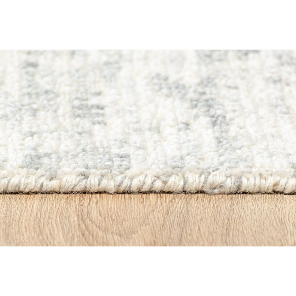 Tapete decorativo colección Malda N8013 rectangular de lana, viscosa y algodón pelo corto en color greige