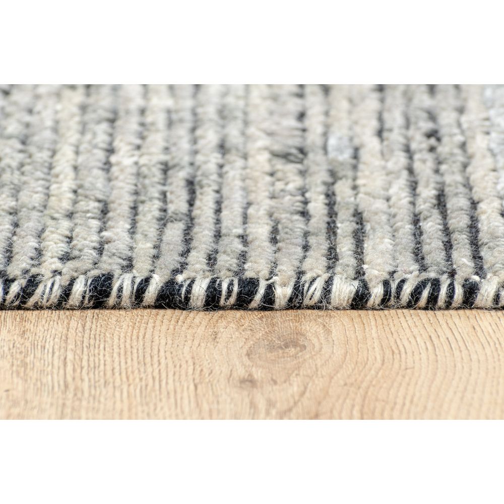 Tapete decorativo colección Malda N8014 rectangular de lana, viscosa y algodón en color gris