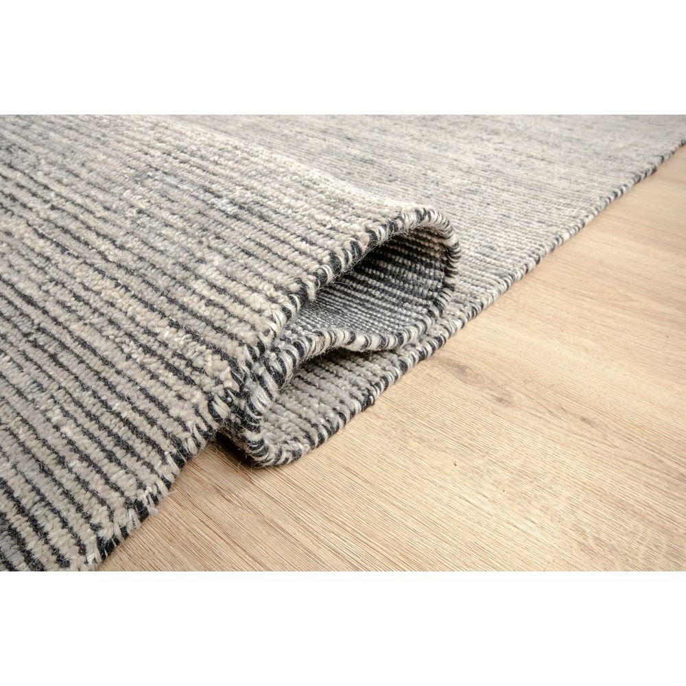 Tapete decorativo colección Malda N8014 rectangular de lana, viscosa y algodón en color gris