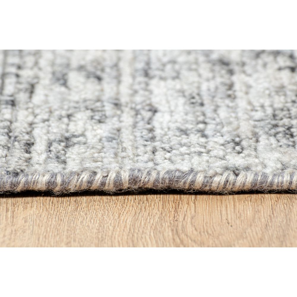 Tapete colección Malda N8015 rectangular de lana, viscosa y algodón en tono gris plata