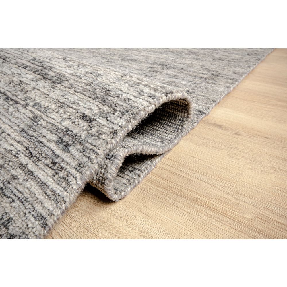 Tapete colección Malda N8015 rectangular de lana, viscosa y algodón en tono gris plata