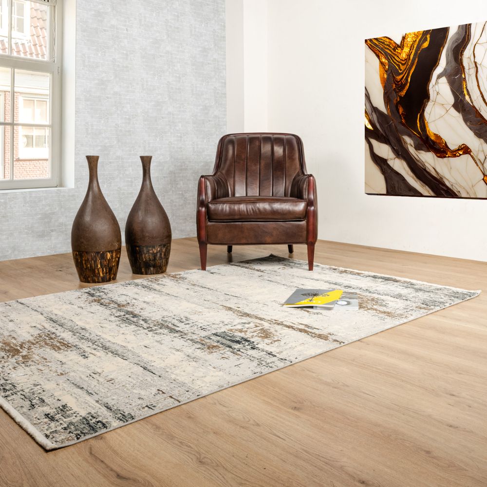 Tapete decorativo Minori T2164 rectangular en tonos gris y azul