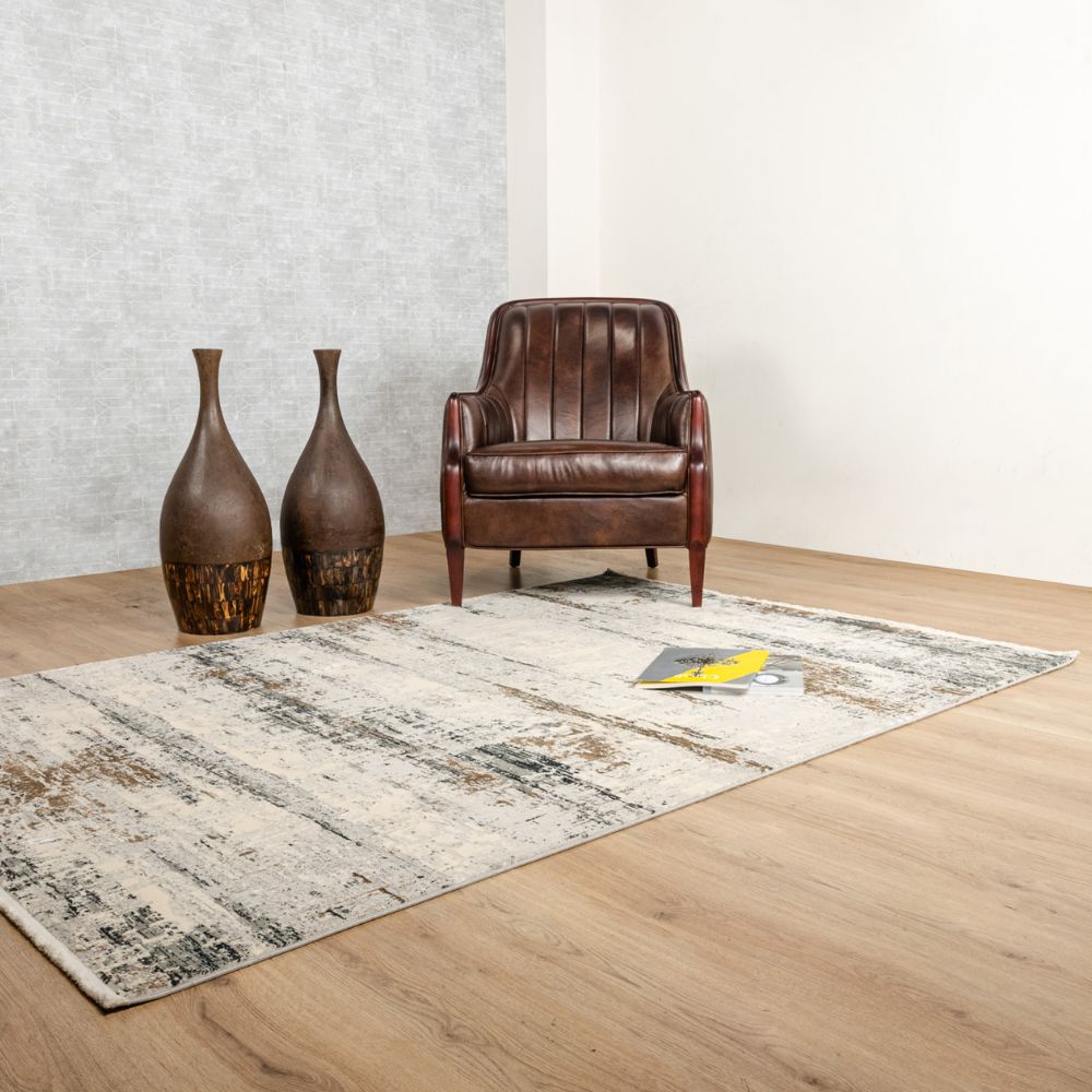 Tapete decorativo Minori T2164 rectangular en tonos gris y azul