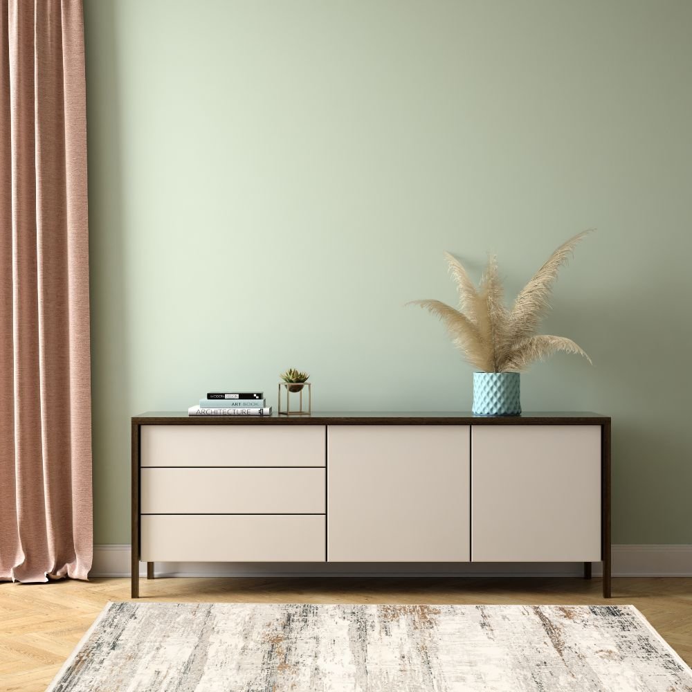 Tapete decorativo Minori T2164 rectangular en tonos gris y azul
