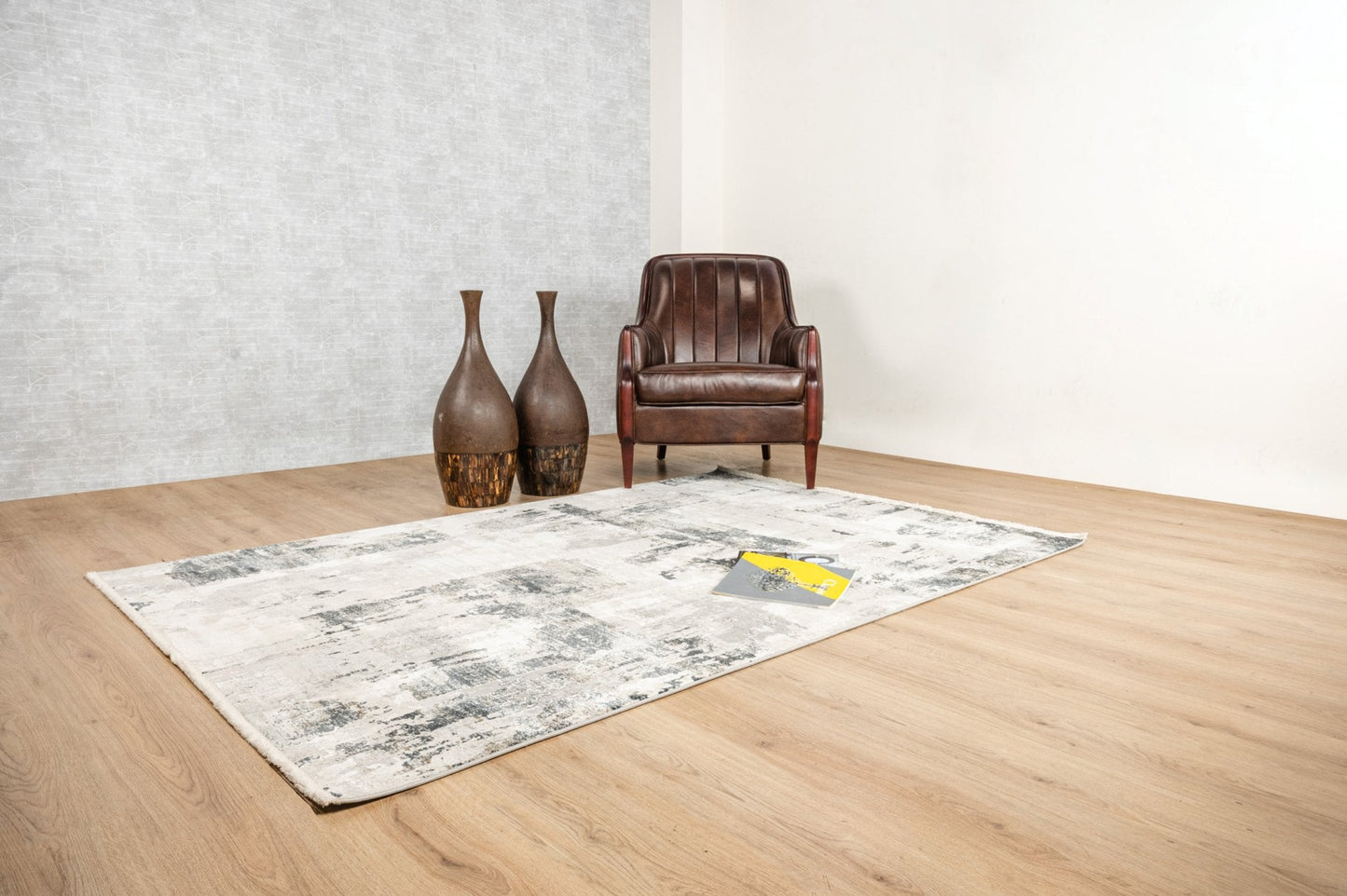 Tapete decorativo colección Minori T2179 rectangular en gris