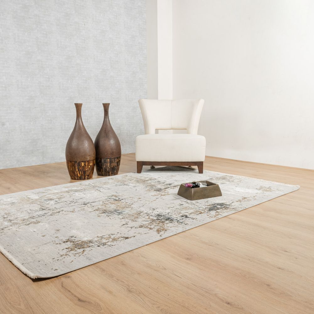 Tapete decorativo colección Minori rectangular en color gris