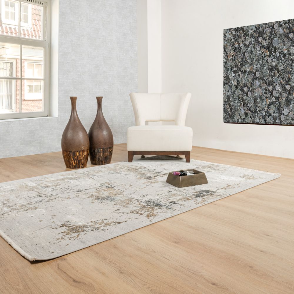 Tapete decorativo colección Minori rectangular en color gris