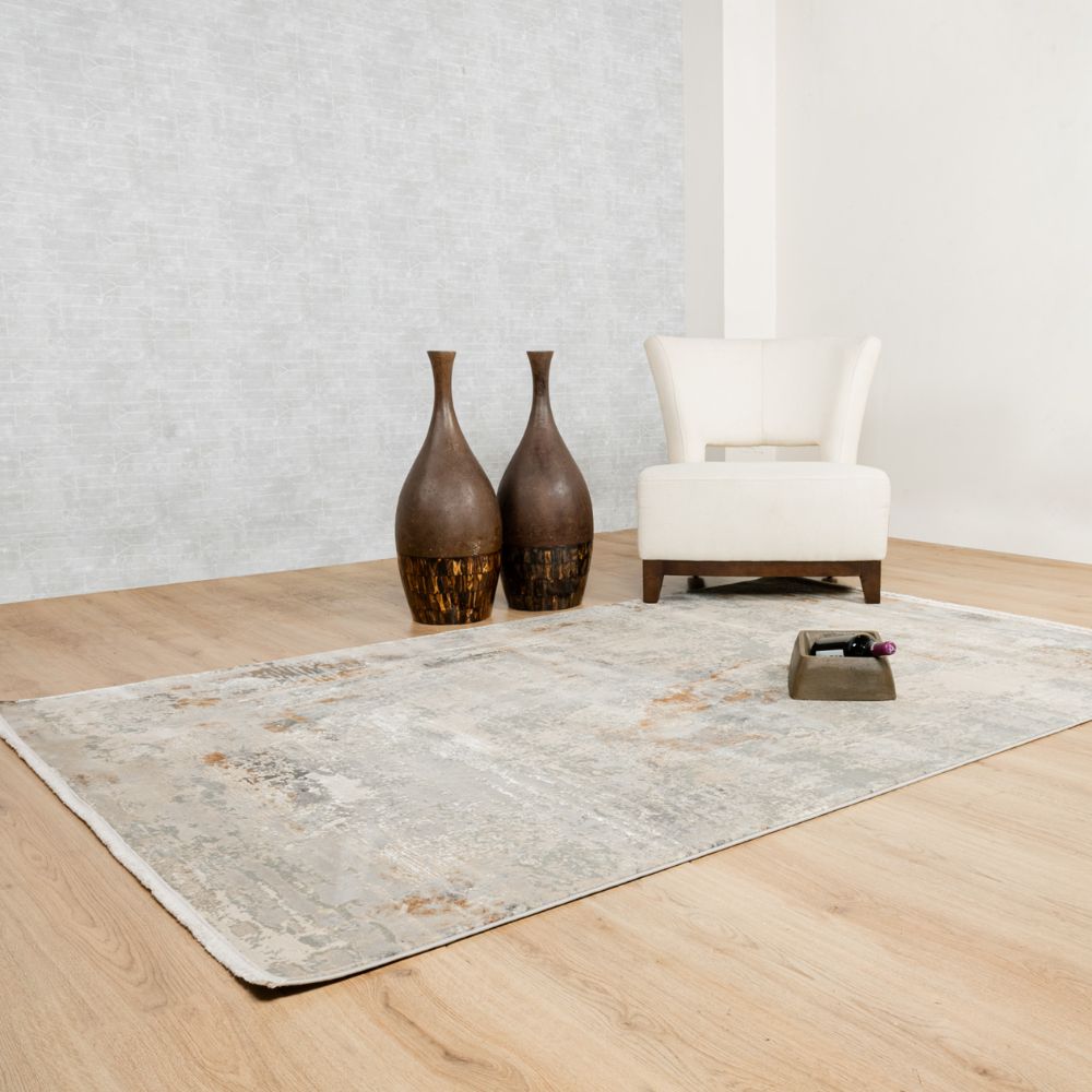 Tapete colección Minori T2244 rectangular en tono gris para decoración