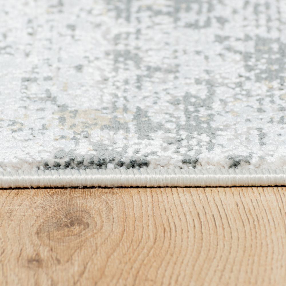Tapete decorativo Minori T2292 rectangular en tonos crema, gris y oro